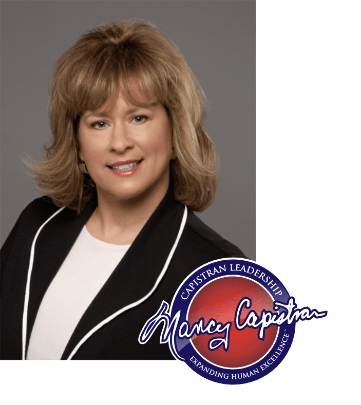 Nancy Capistran headshot with logo - leadership coaching Boston